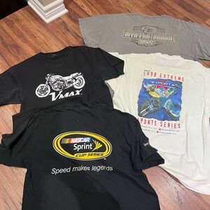 Vintage Racing Bundle 90’s y2k Lot Distressed Tees x4 L/XL